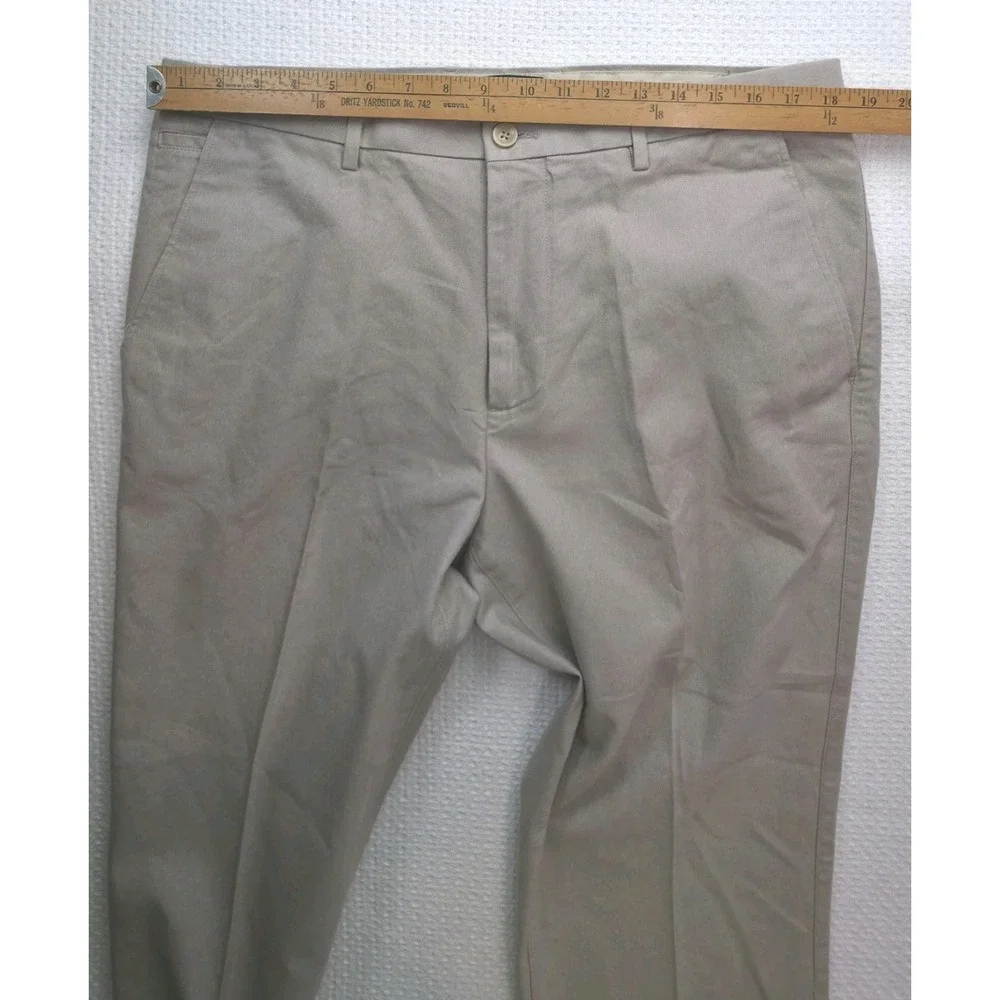 Banana Republic Kentfield Pant Men's 36x30 Khaki Flat Front Chino Cotton